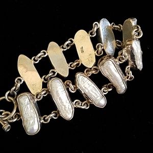 Sterling Silver and Pearl Bracelet